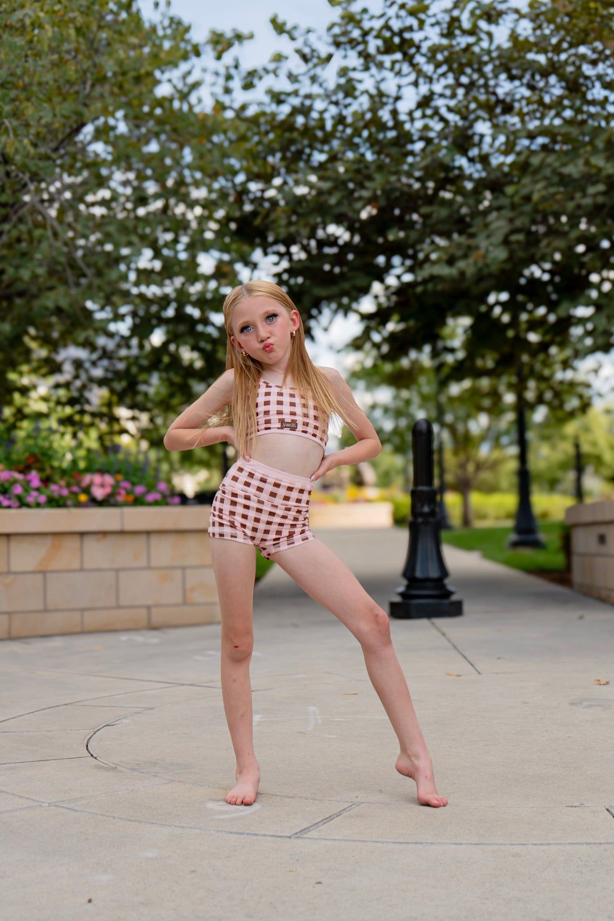 NEW! Limited Edition Duo Shorts – Pink & Brown Gingham