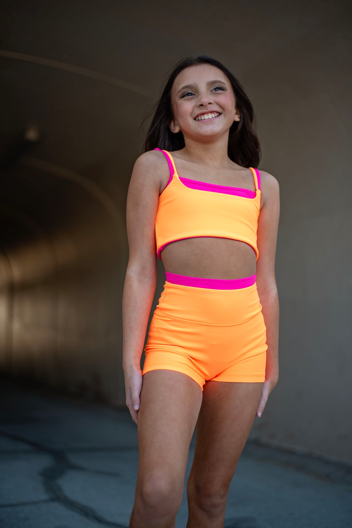 The Duo Shorts | Neon Summer Orange