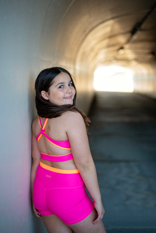 The Duo Shorts | Neon Summer Pink