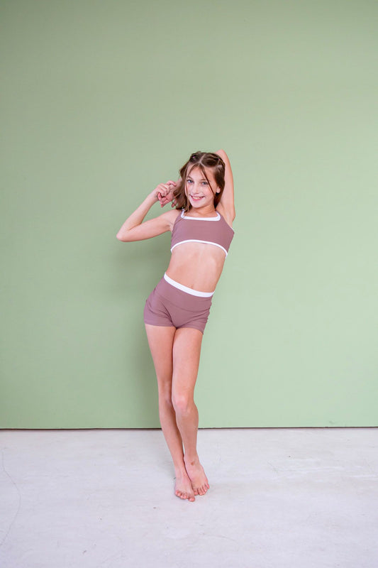 The Duo Bra | Contrast Trim Dance Top